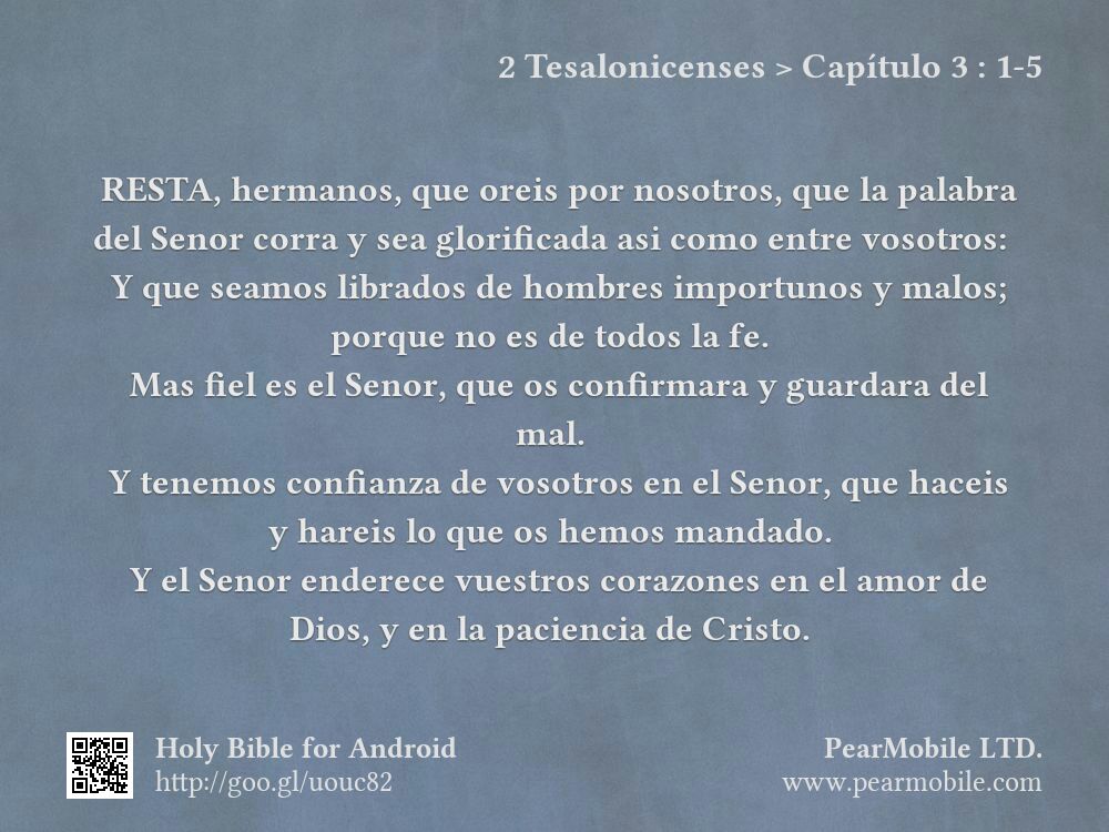 2 Tesalonicenses, Capítulo 3:1-5